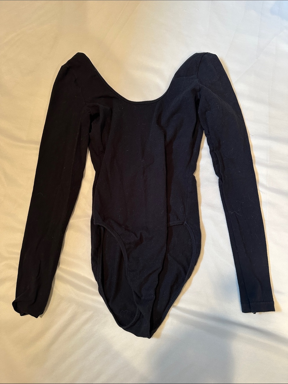 American Apparel Black Long-Sleeve One-Piece Leotard